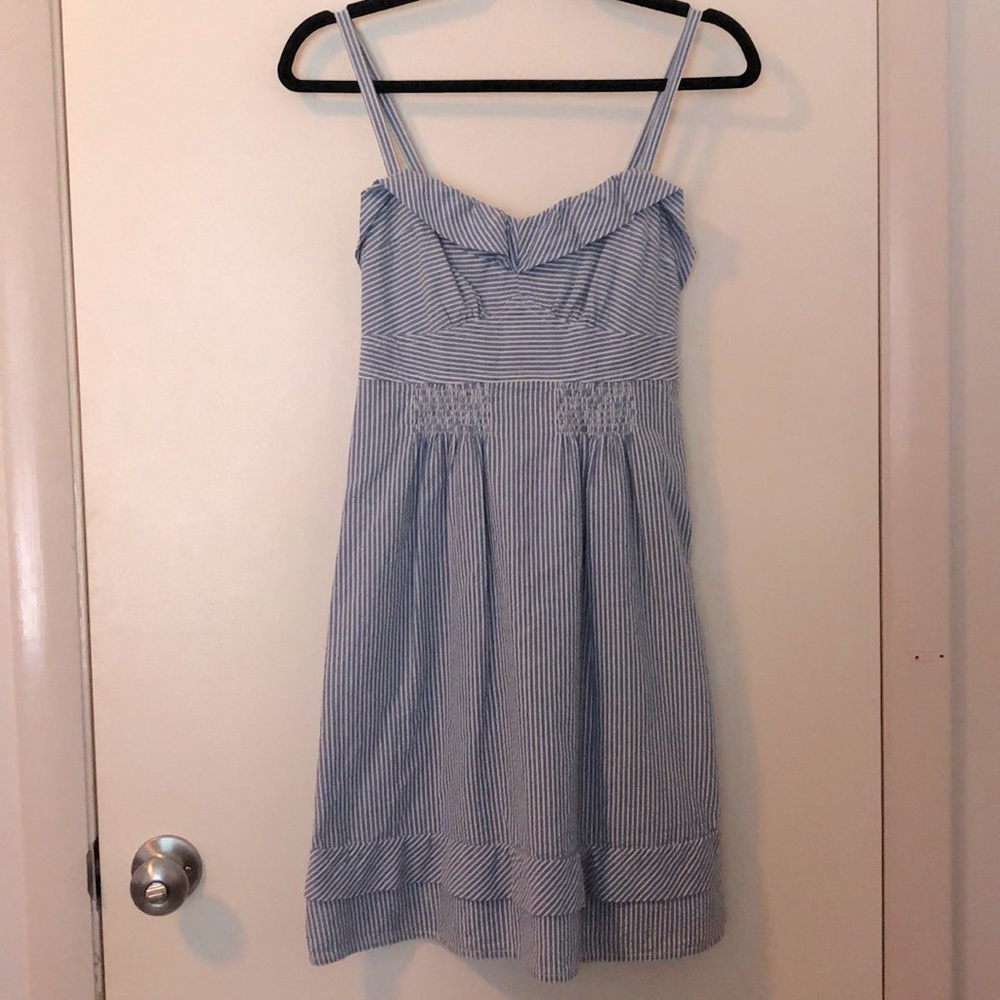American Eagle Outfitters blue seersucker dress